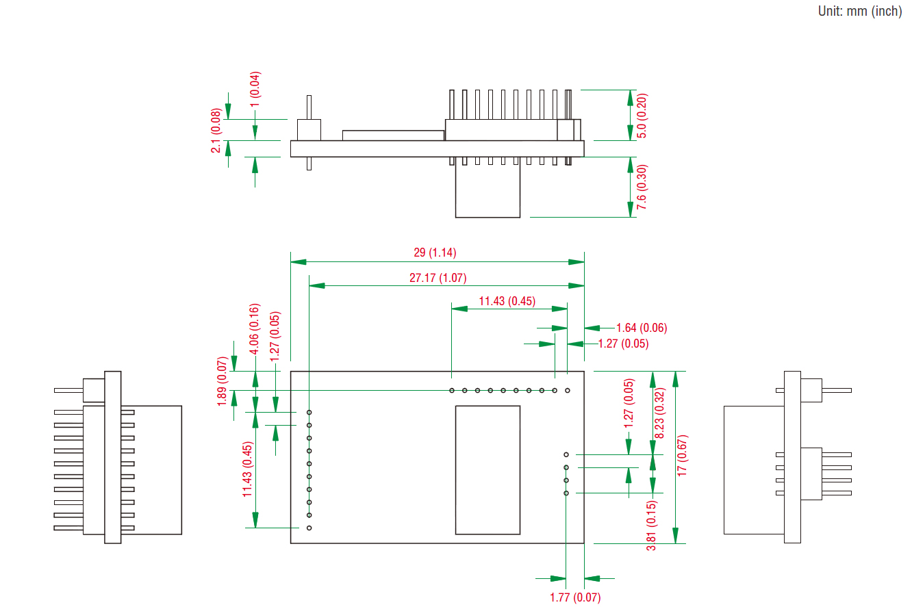 MiiNePort E2 Dimensions