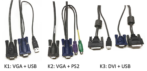 K1:VGA+USB,K2:VGA+PS2,K3:DVI+USB - イメージ