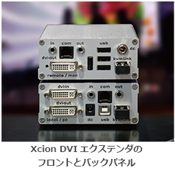 Xcion DVI エクステンダーのフロントとバックパネル - イメージ