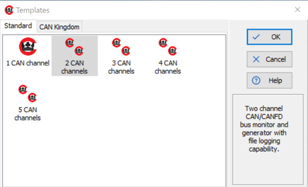 図1:Template selection window