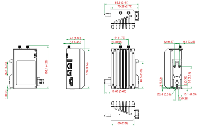 AWK-1161C-US-T - 外観図