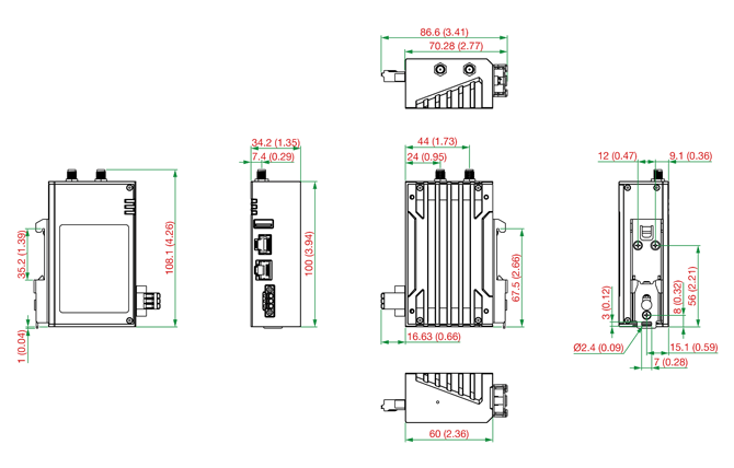 AWK-1165A-US - 外観図