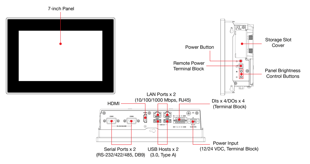 MPC-3070W-E2-LB-T - 外観図