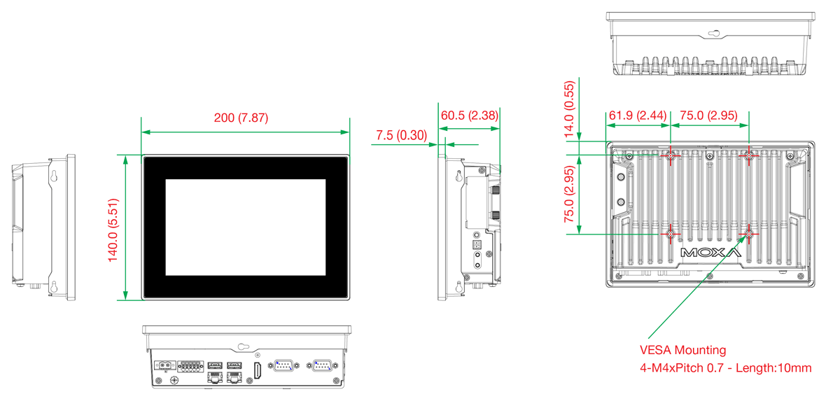 MPC-3070W-E2-LB-T - サイズ