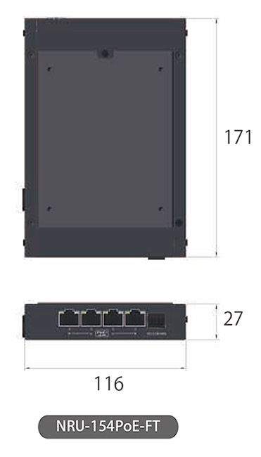 NRU-154PoE-FTシリーズ 製品寸法