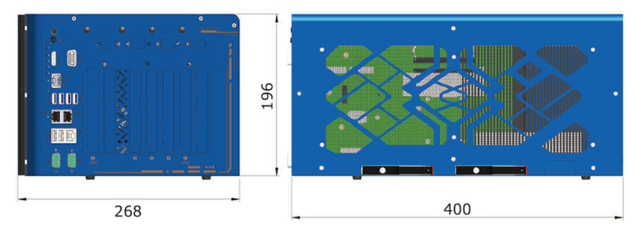 Nuvo-10208GCシリーズ 製品寸法