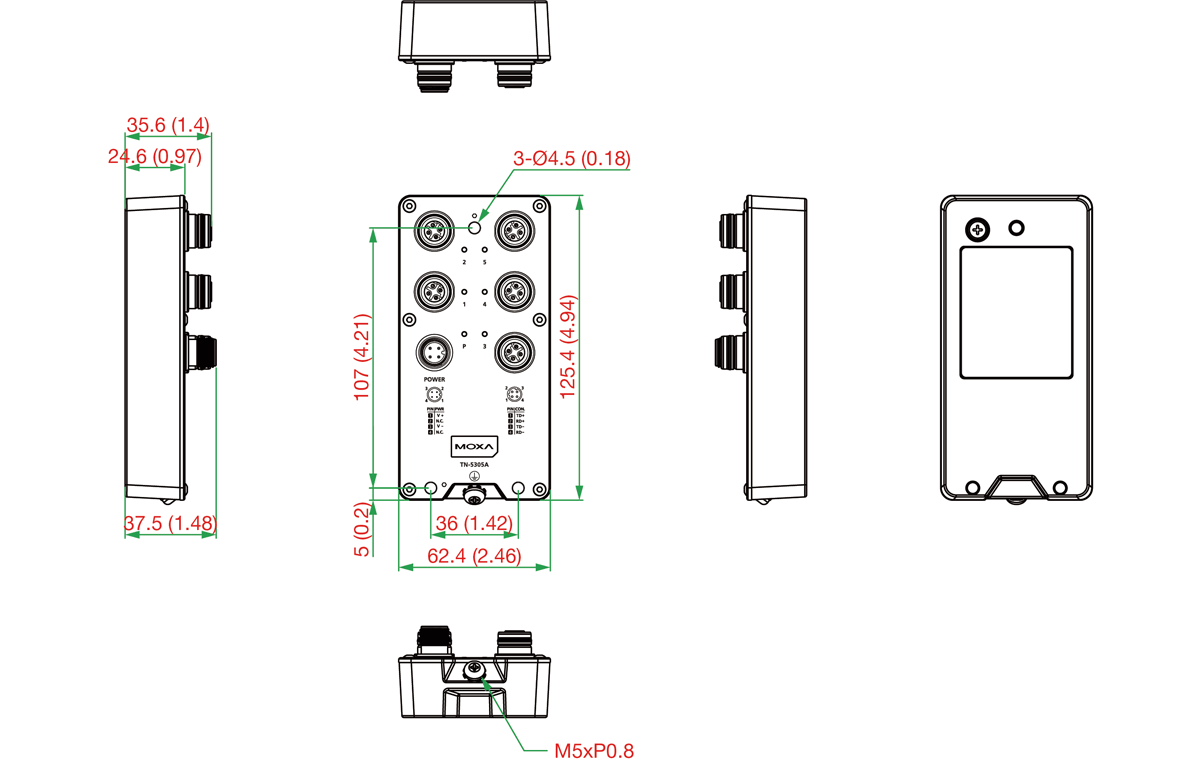 TN-5305A-WV-T - サイズ