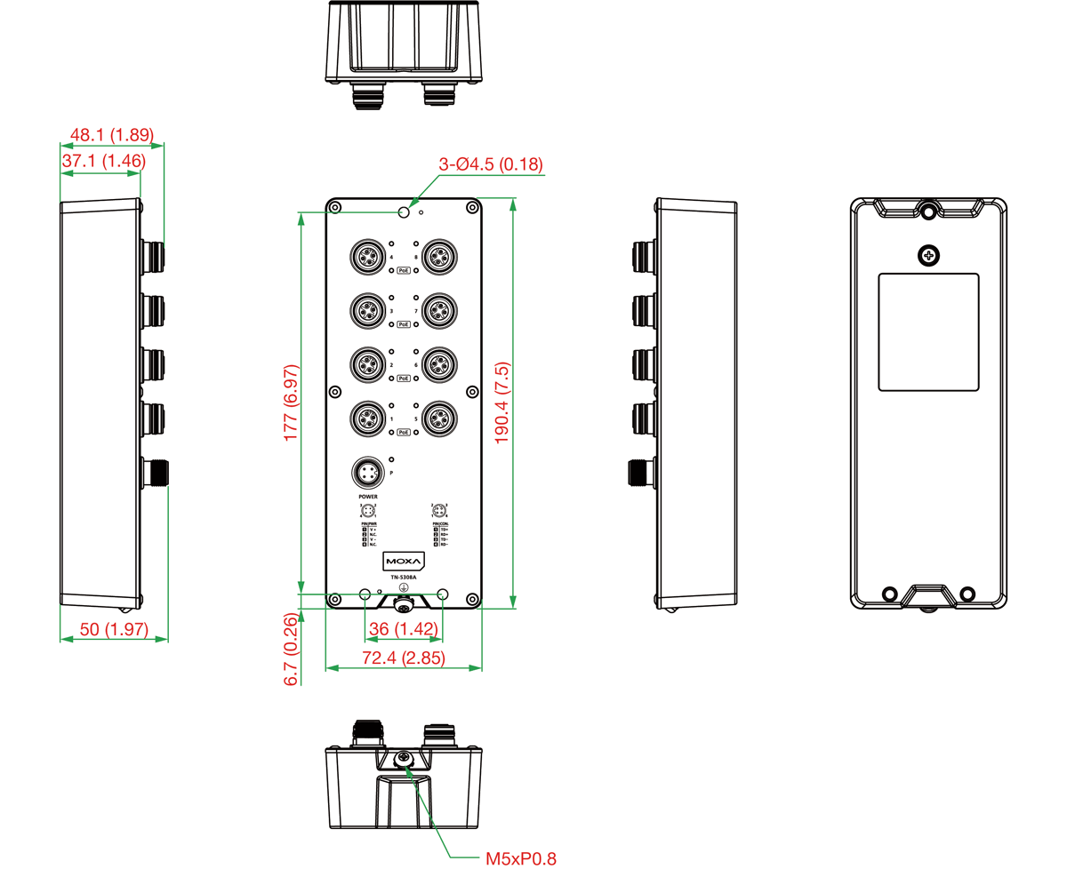 TN-5308A-8PoE-WV-T - サイズ