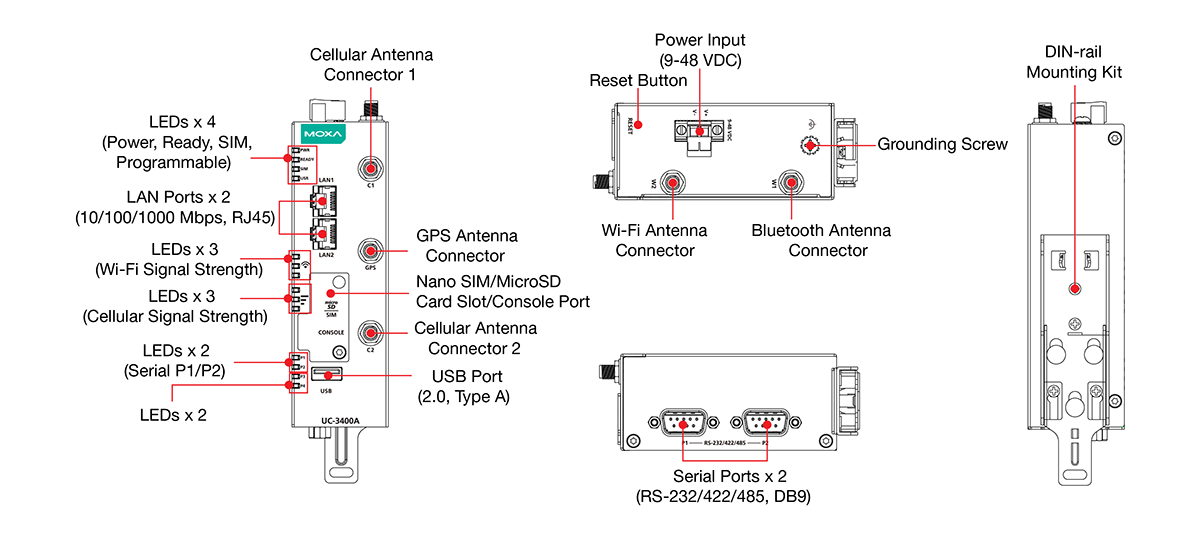 UC-3430A-T-LTE-WiFi - 外観図