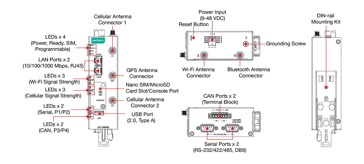 UC-3434A-T-LTE-WiFi - 外観図